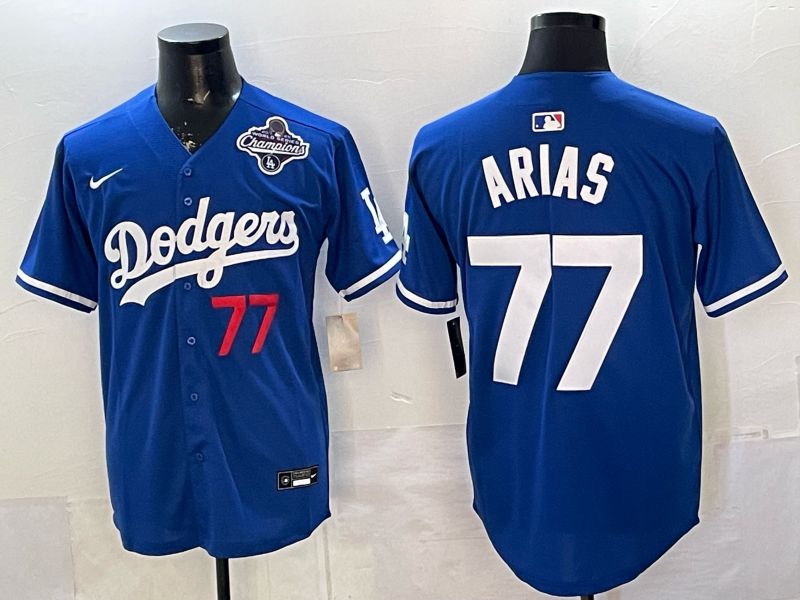 Men 2026 Los Angeles Dodgers #77 Arias Blue Game Nike MLB Jersey style 09